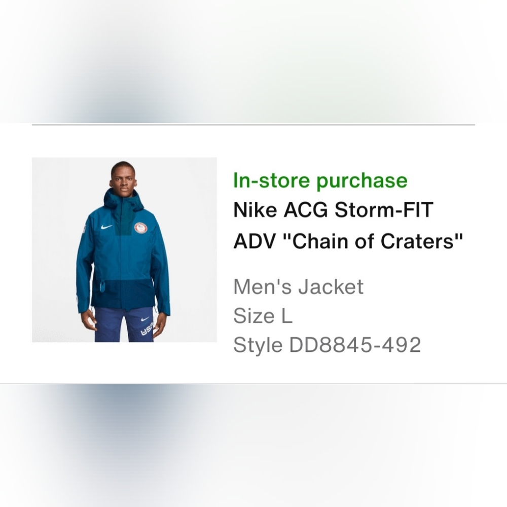 Nike ACG Goretex USA  Team Jacket Blue Mens SZ  XL DD8845-492